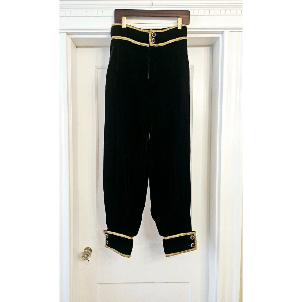 GUCCI Velvet Embroidered Pants with Crystal buttons, IT 42, US 6, NWT